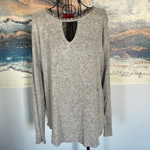Gray embellished sweater